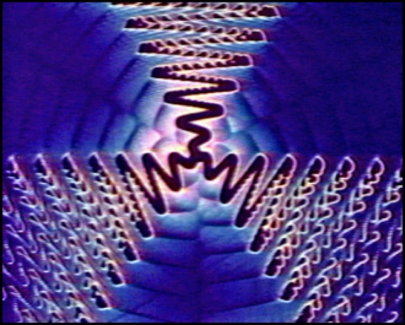 Sortie Sandin FX : spirale lumineuse générée par le feedback